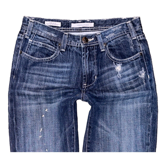 Vigoss The Ritz Relaxed Boyfriend Distressed Destroyed Bleached Jeans Size 26 - Picture 2 of 4